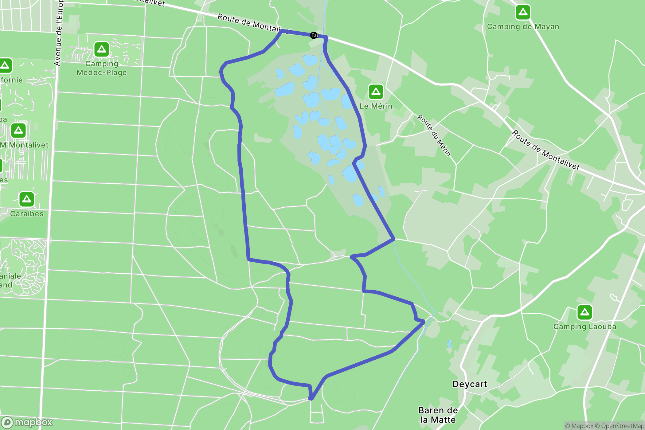 Vendays-Montalivet : carte du parcours de randonnée - France