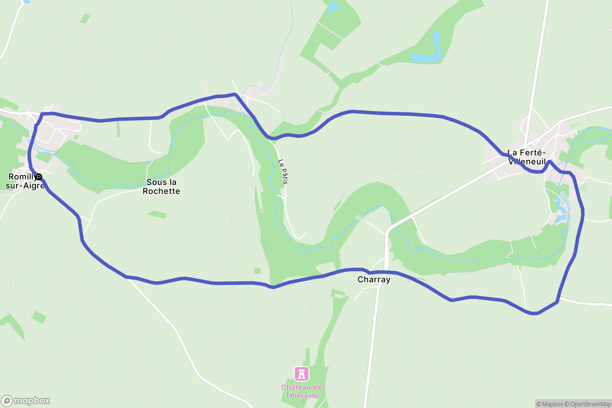 Cloyes-les-Trois-Rivières : carte du parcours de randonnée - France