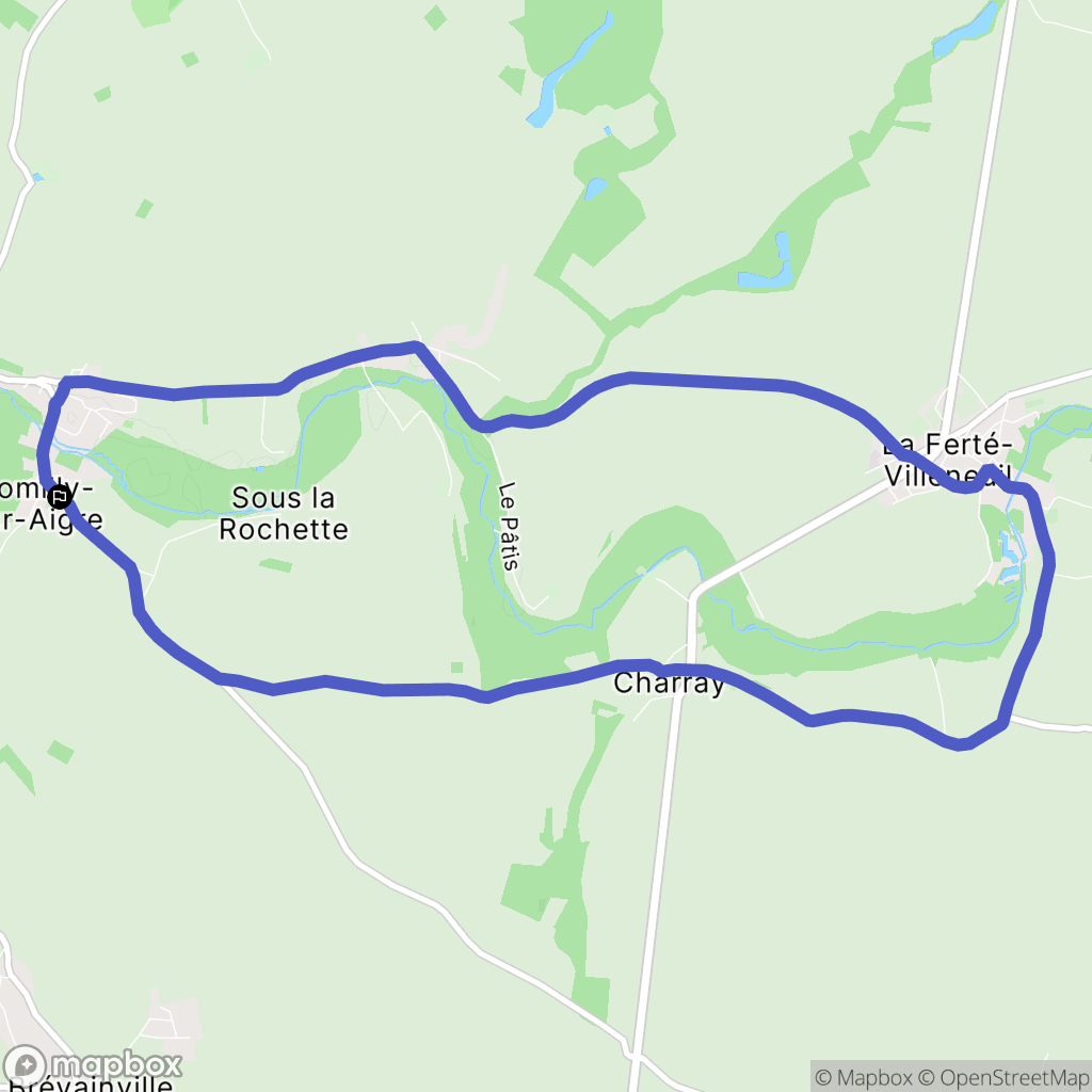 Cloyes-les-Trois-Rivières : carte du parcours de randonnée - France