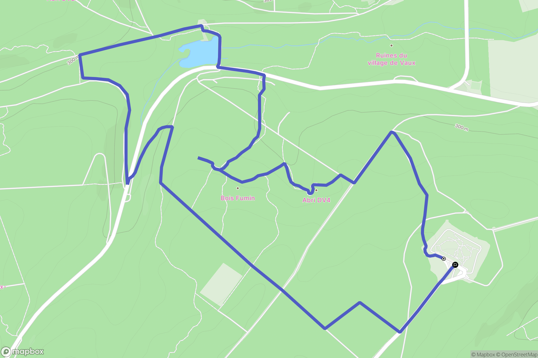 Damloup : carte du parcours de randonnée - France