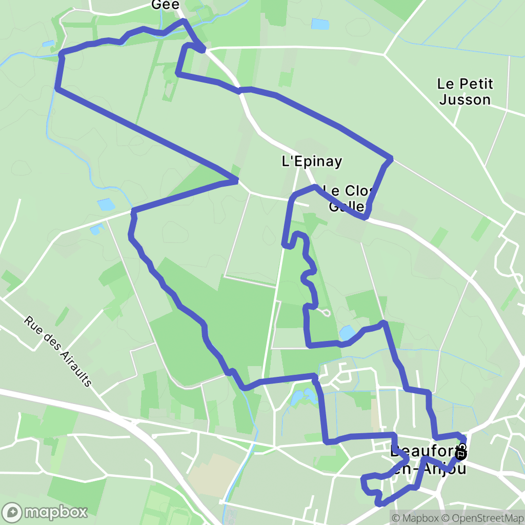 Beaufort-en-Anjou : carte du parcours de randonnée - France