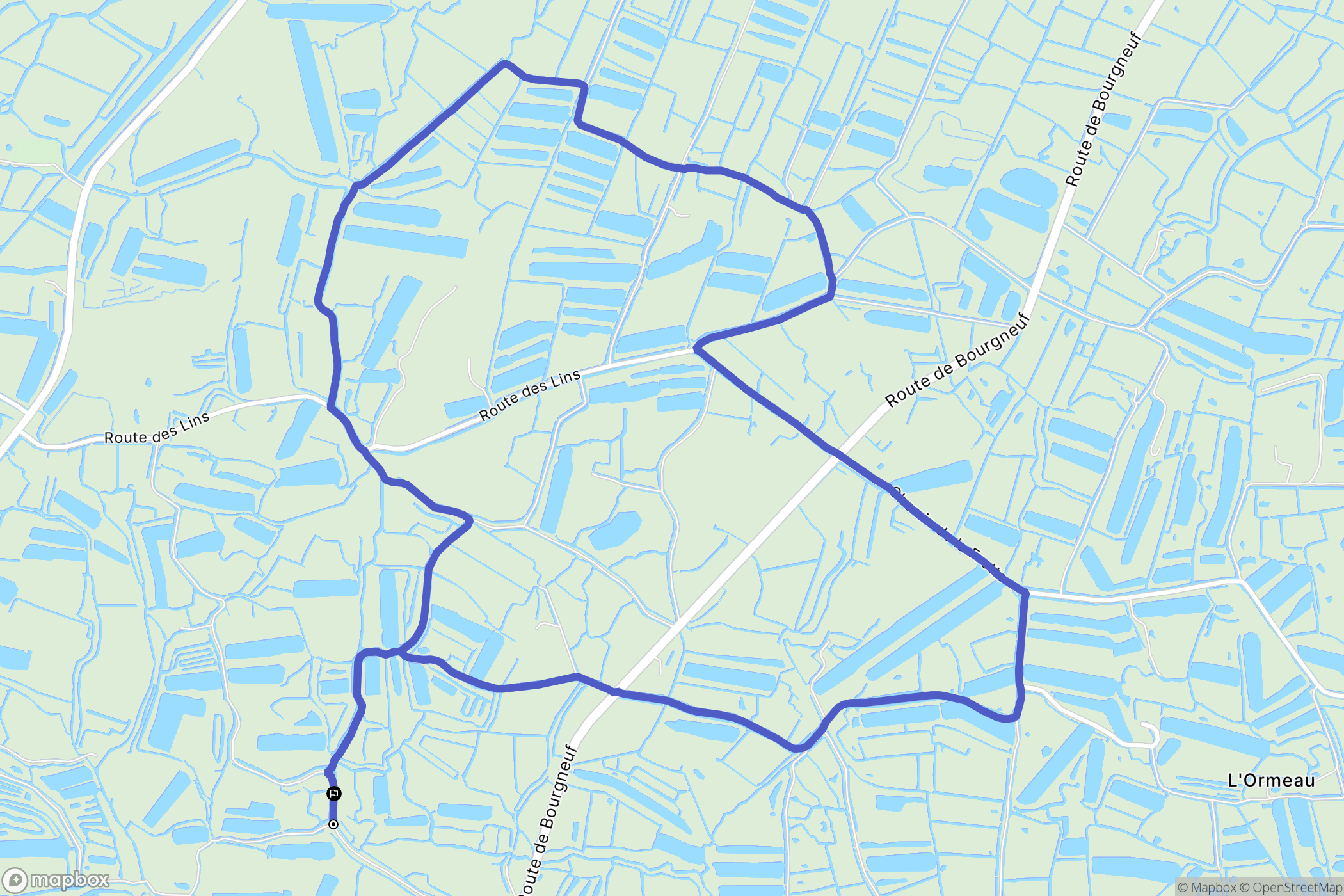 Bouin : carte du parcours de randonnée - France