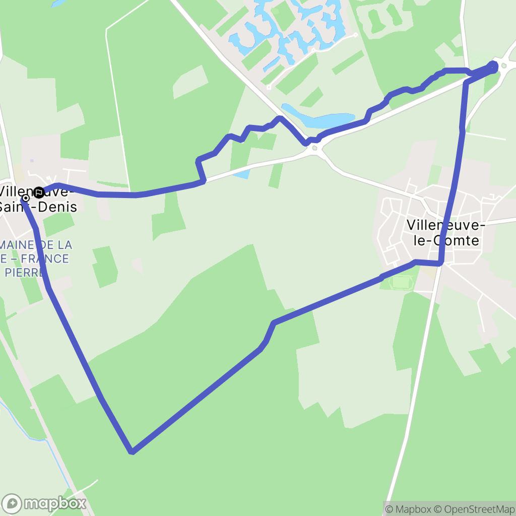 Villeneuve-Saint-Denis : carte du parcours de randonnée - France