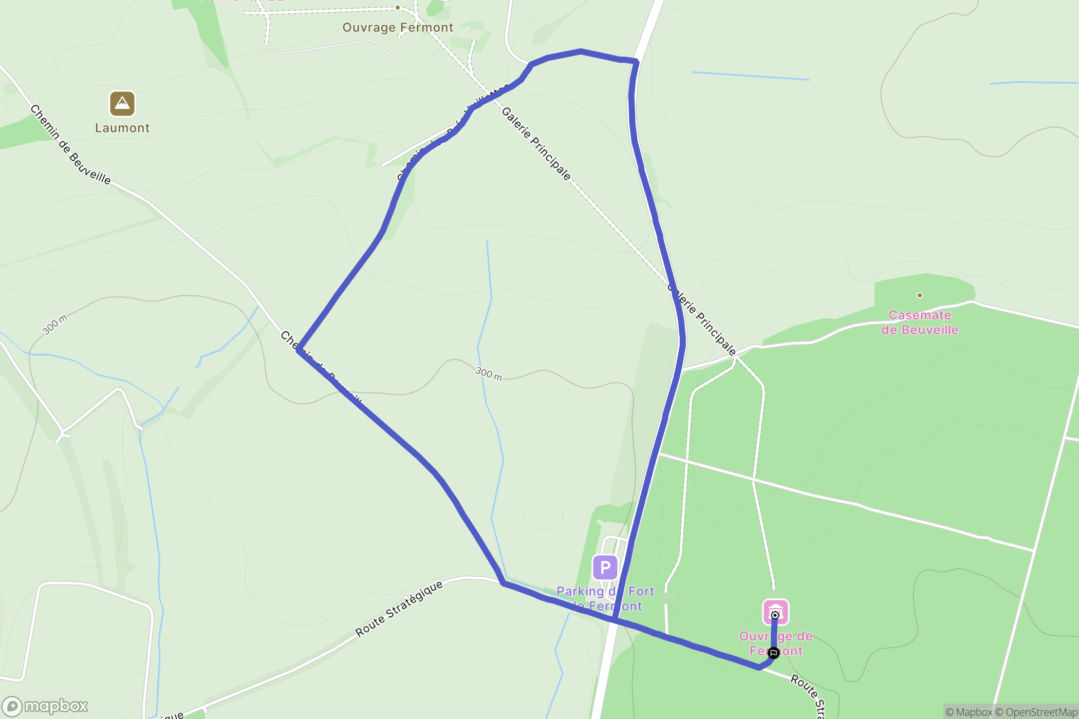 Beuveille : carte du parcours de randonnée - France