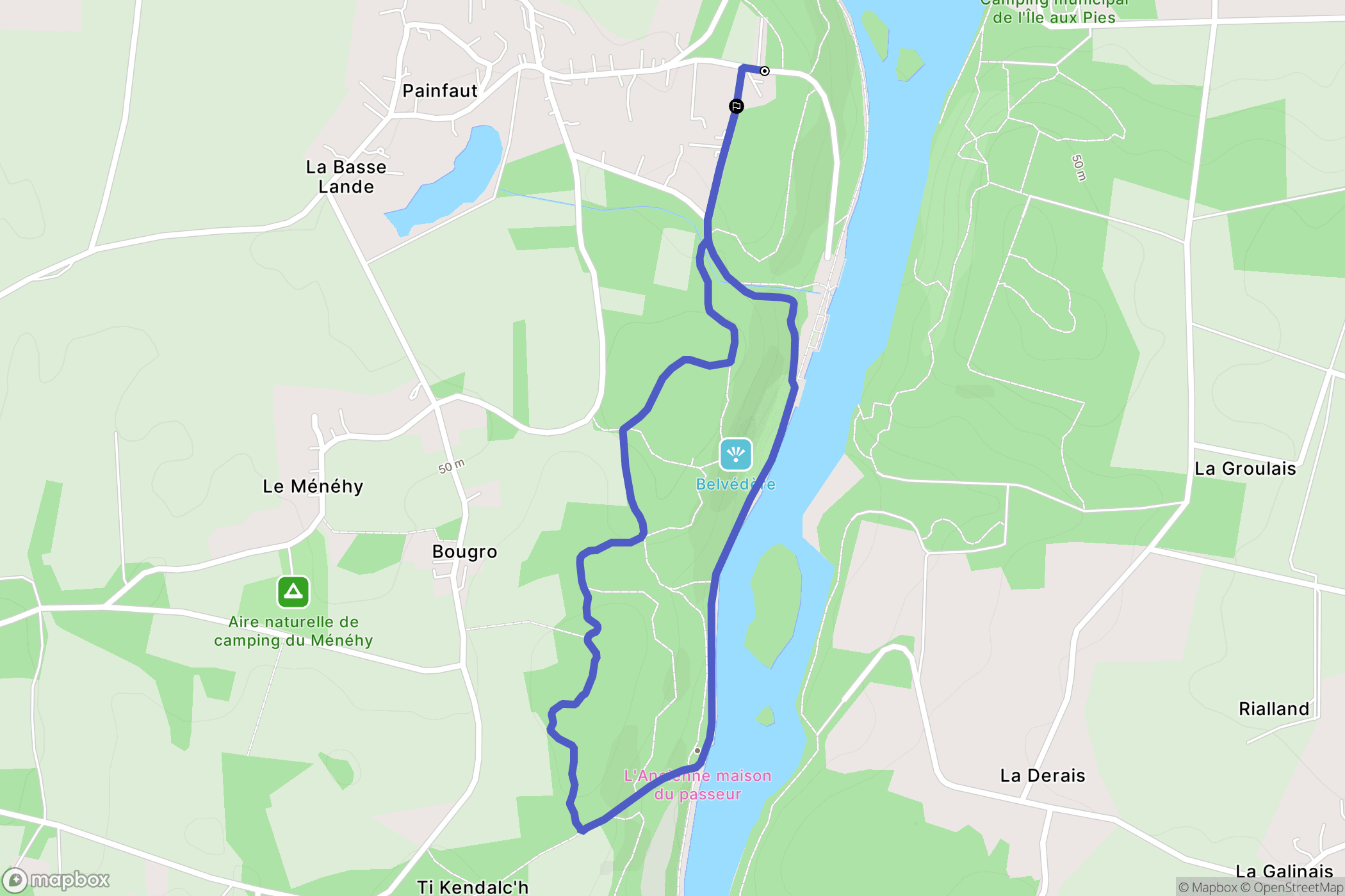 Saint-Vincent-sur-Oust : carte du parcours de randonnée - France
