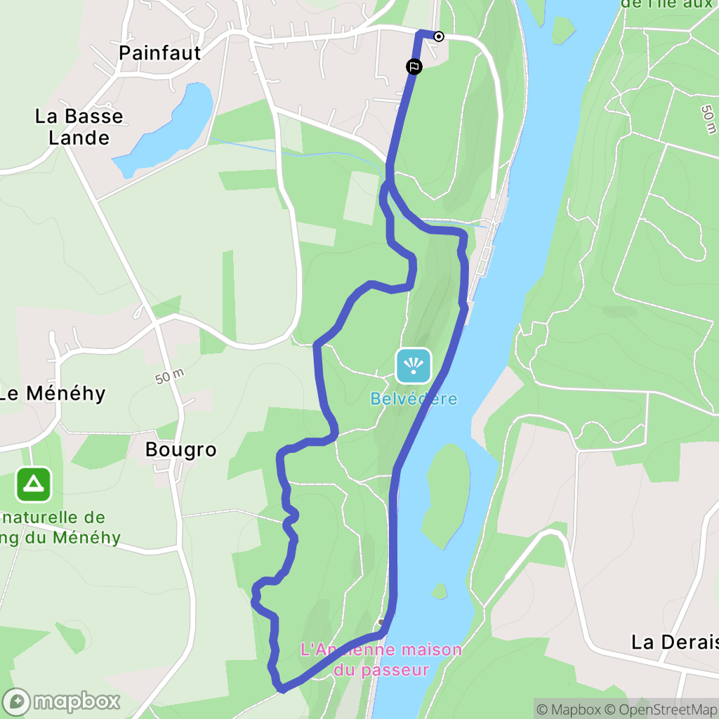 Saint-Vincent-sur-Oust : carte du parcours de randonnée - France