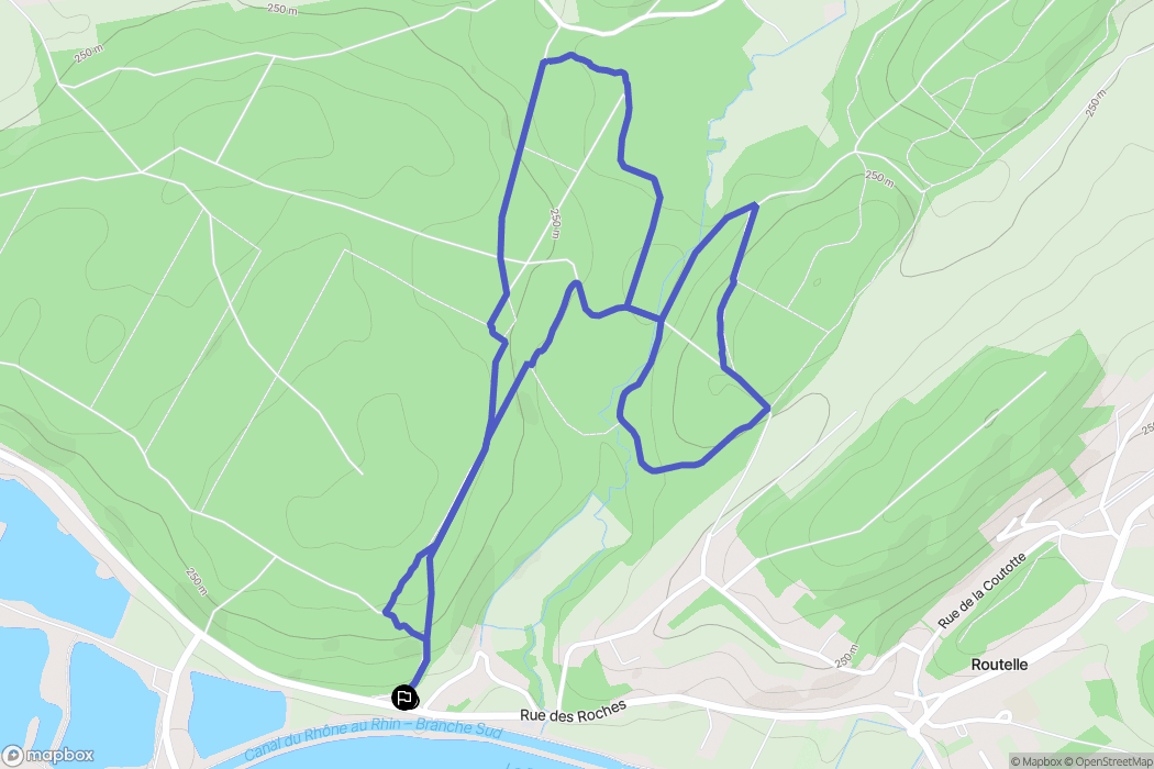 Osselle-Routelle : carte du parcours de randonnée - France