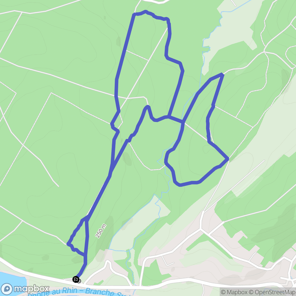 Osselle-Routelle : carte du parcours de randonnée - France