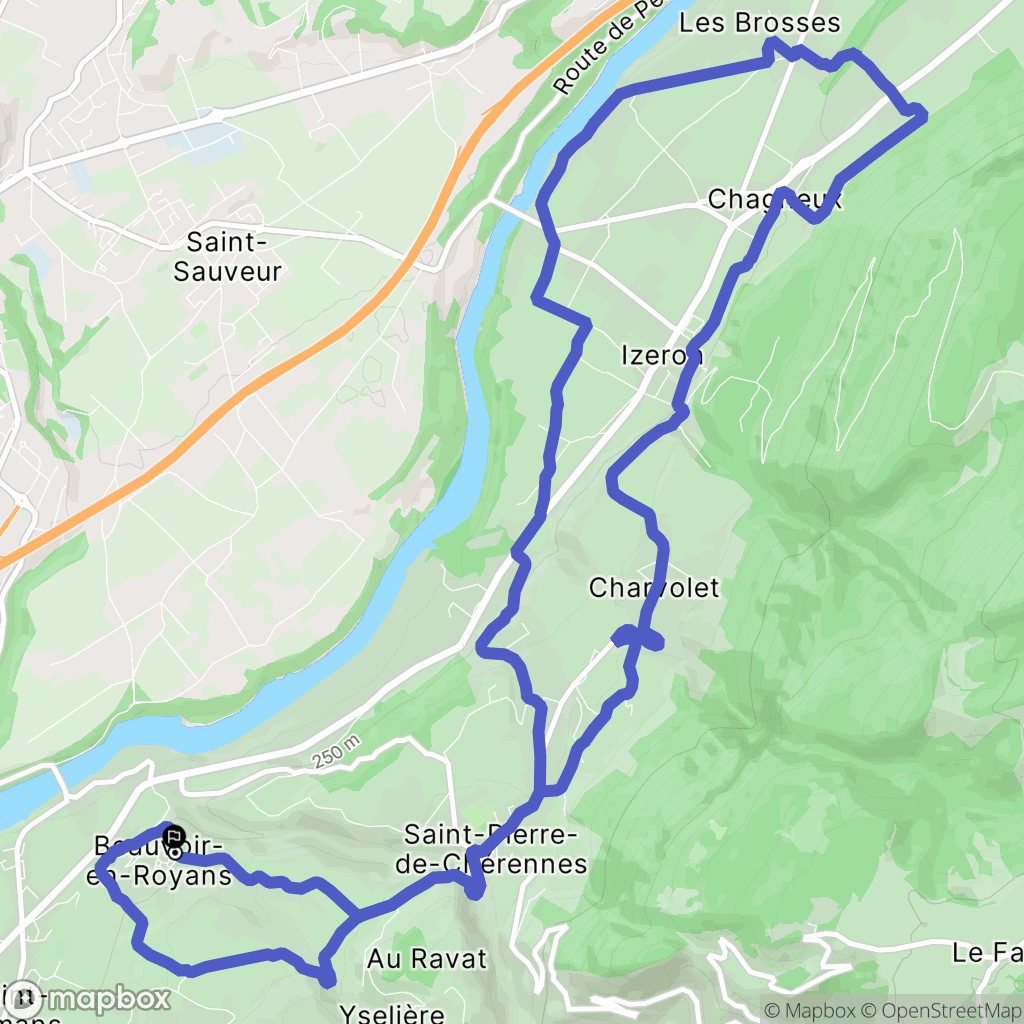 Beauvoir-en-Royans : carte du parcours de randonnée - France