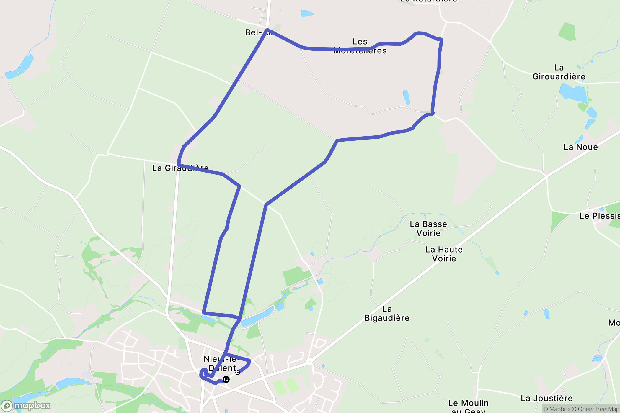 Nieul-le-Dolent : carte du parcours de randonnée - France