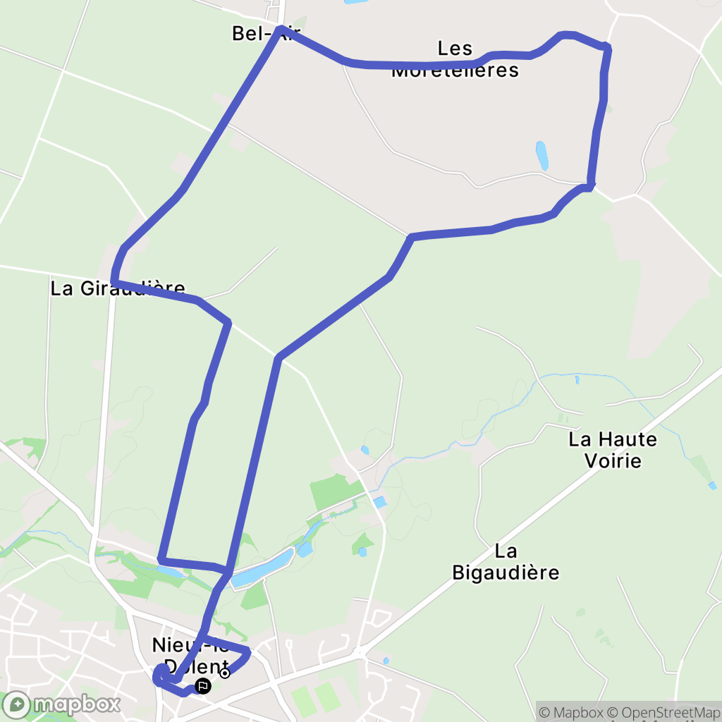 Nieul-le-Dolent : carte du parcours de randonnée - France