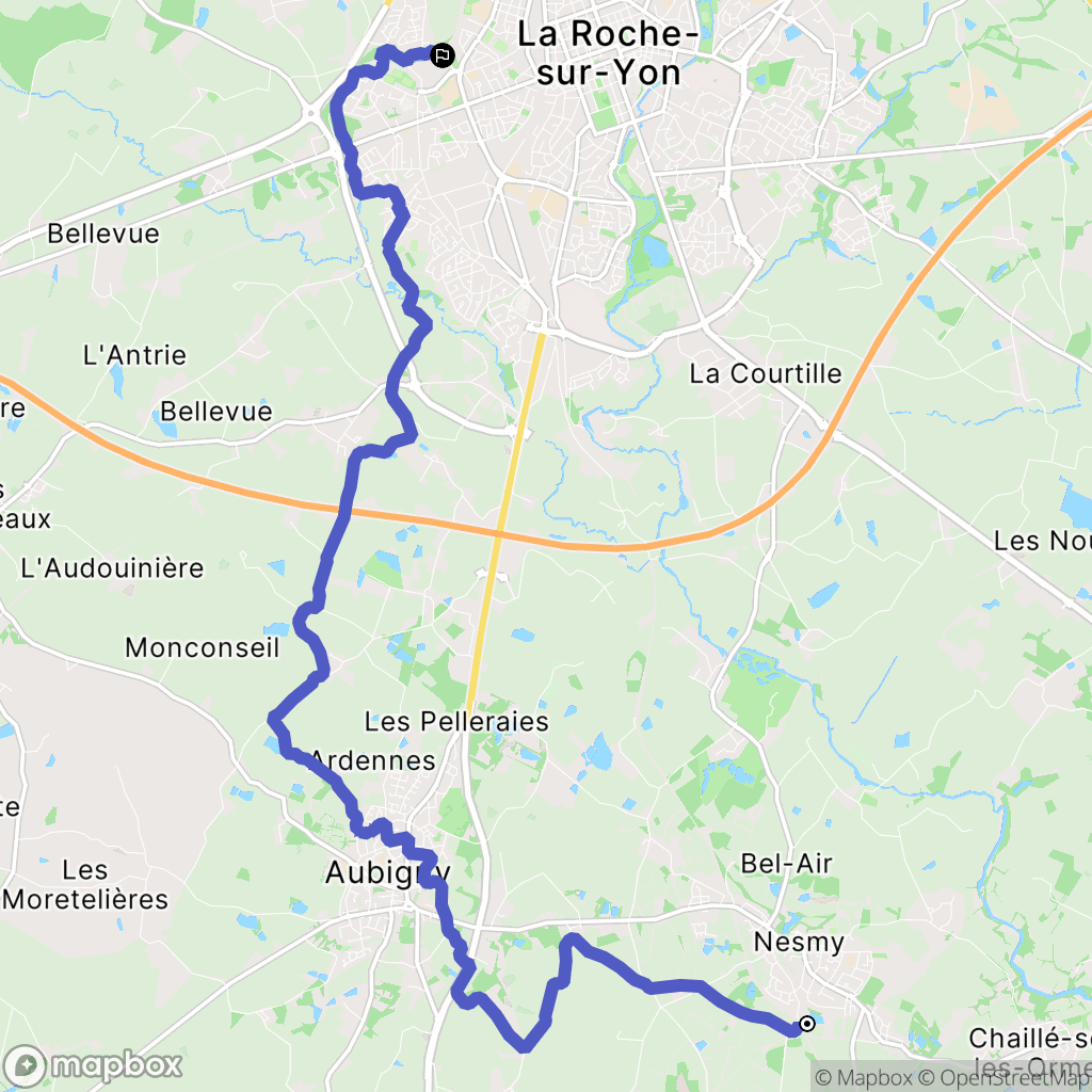 Nesmy : carte du parcours de randonnée - France