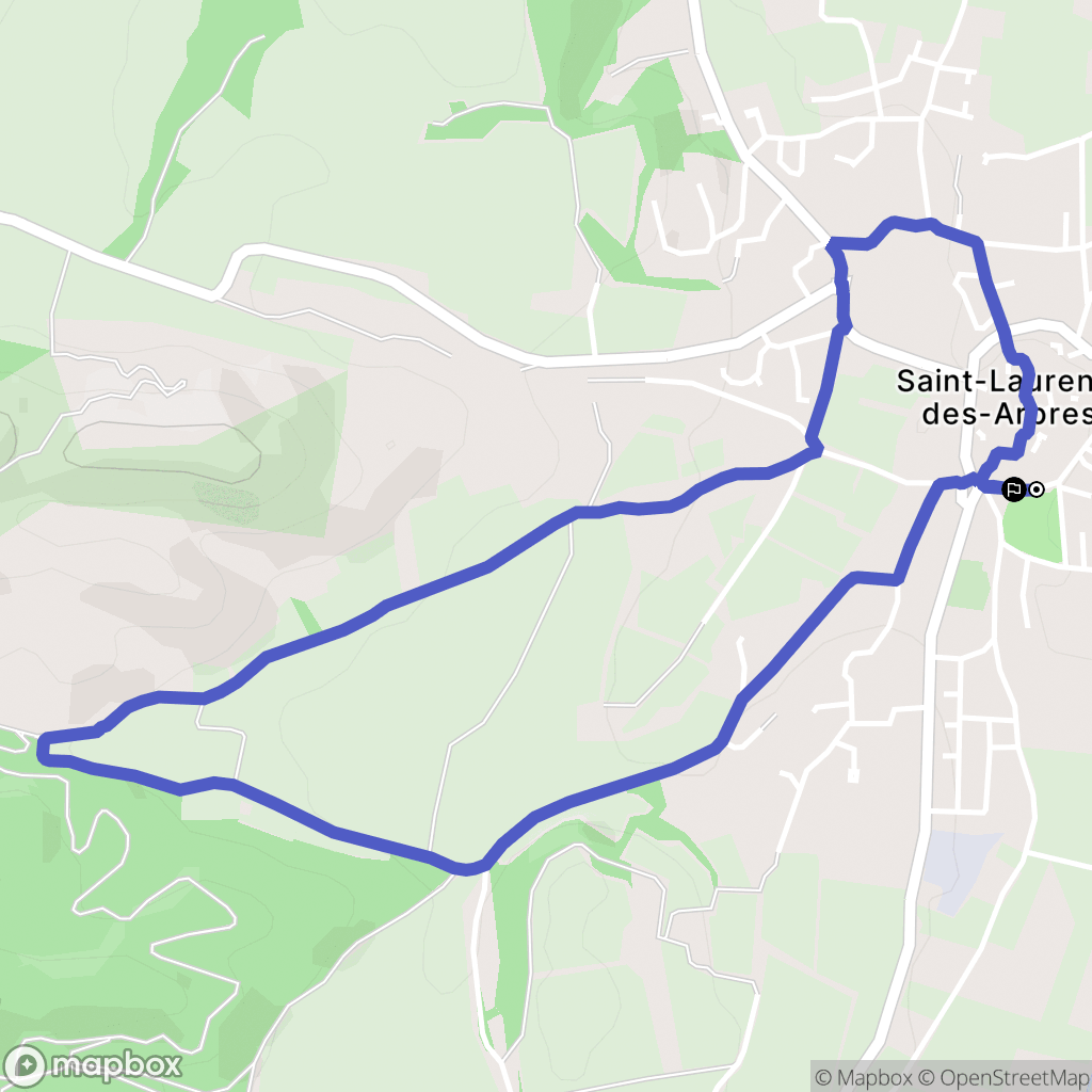 Saint-Laurent-des-Arbres : carte du parcours de randonnée - France