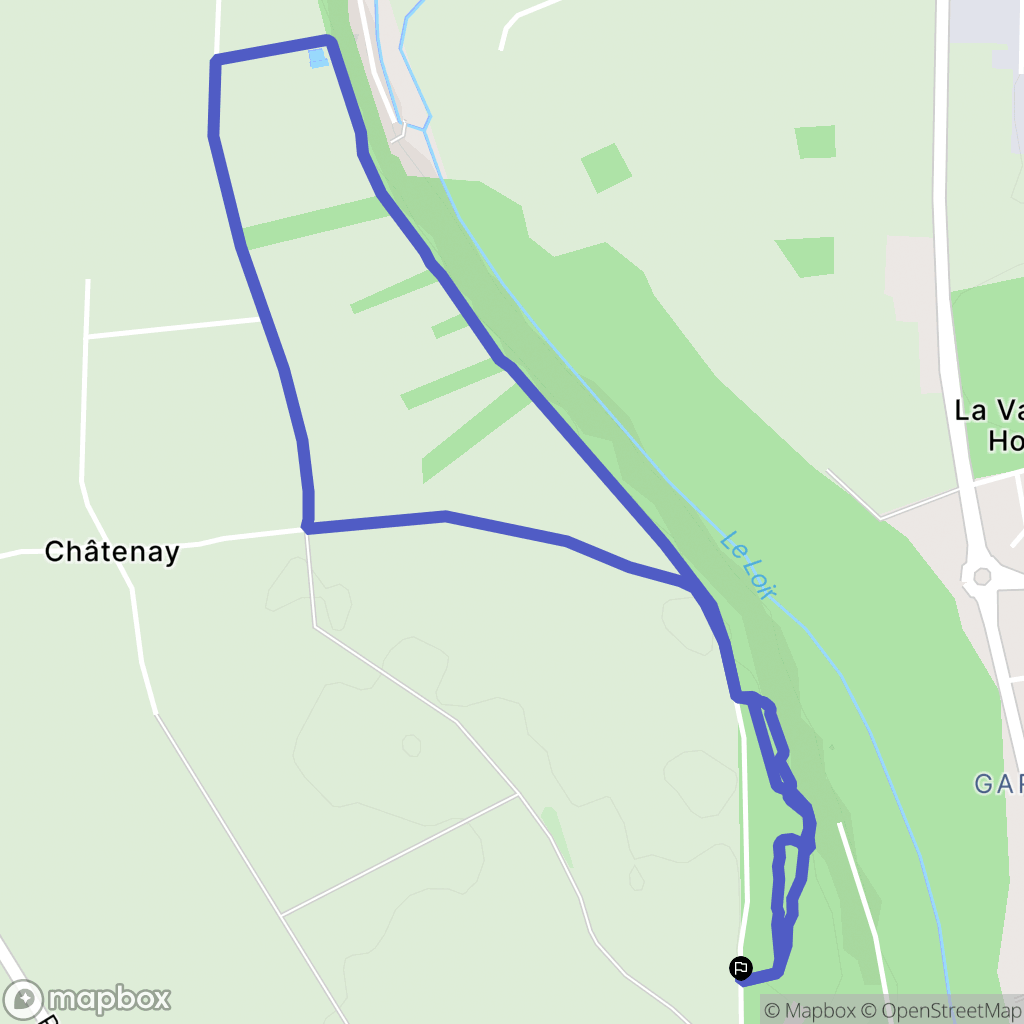 Châteaudun : carte du parcours de randonnée - France