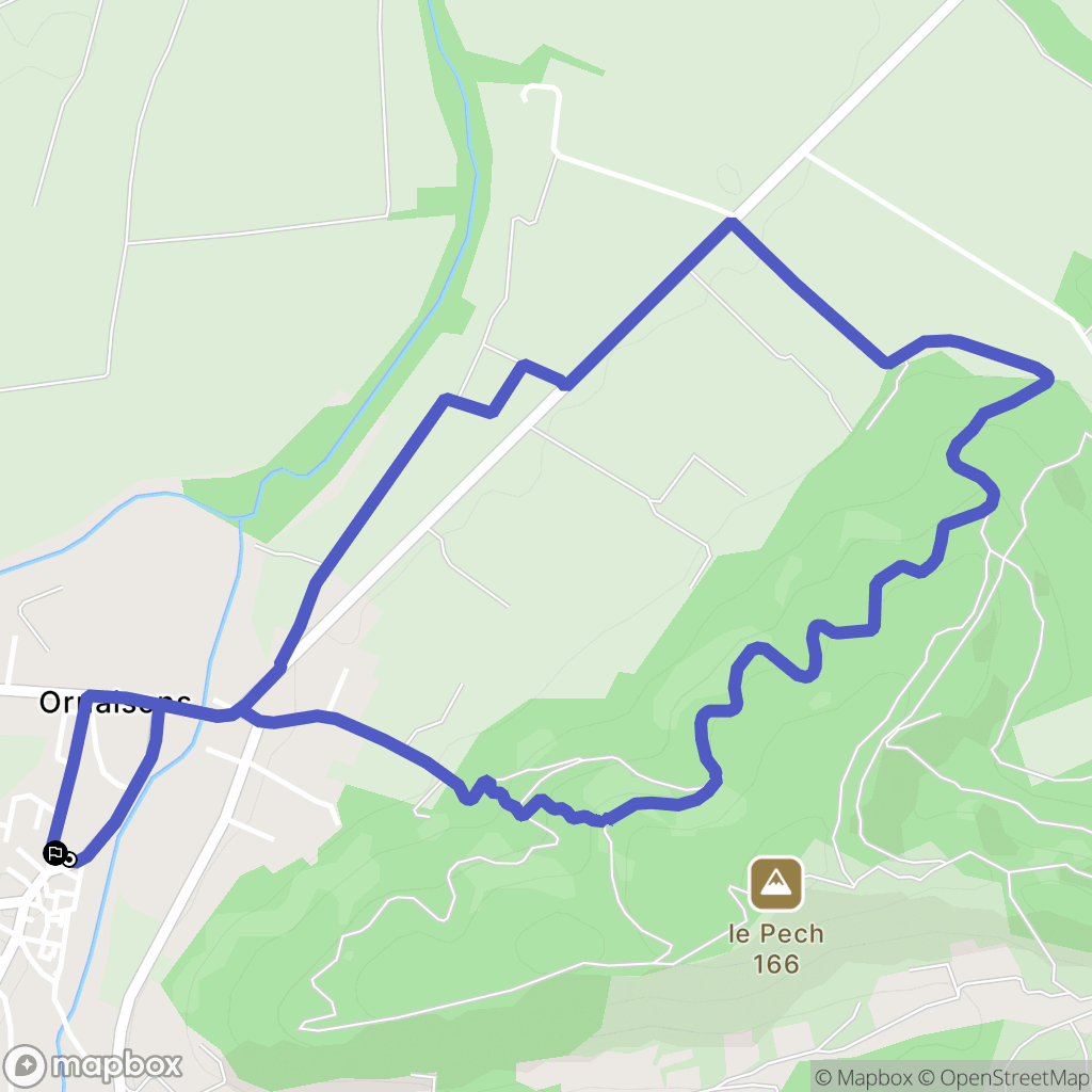 Ornaisons : carte du parcours de randonnée - France