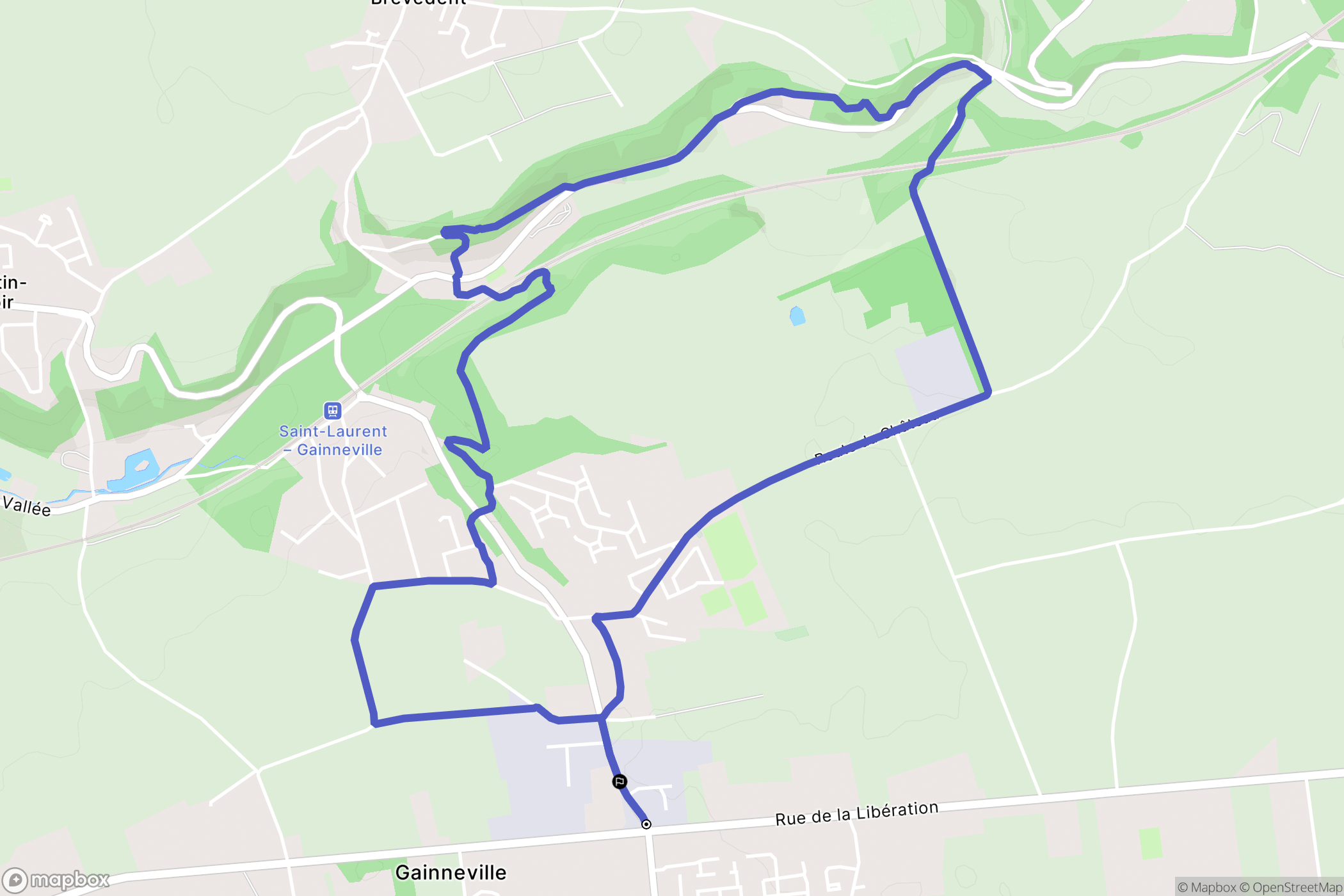 Gainneville : carte du parcours de randonnée - France
