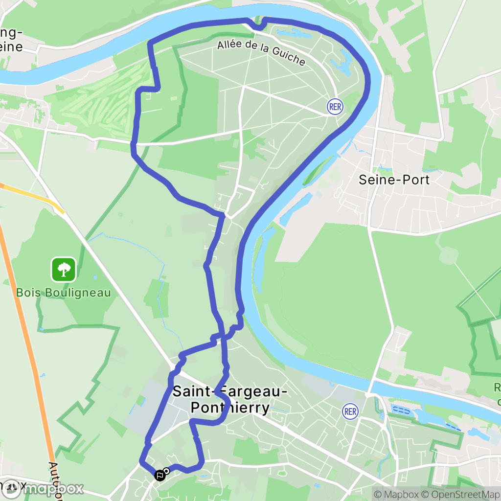Saint-Fargeau-Ponthierry : carte du parcours de randonnée - France
