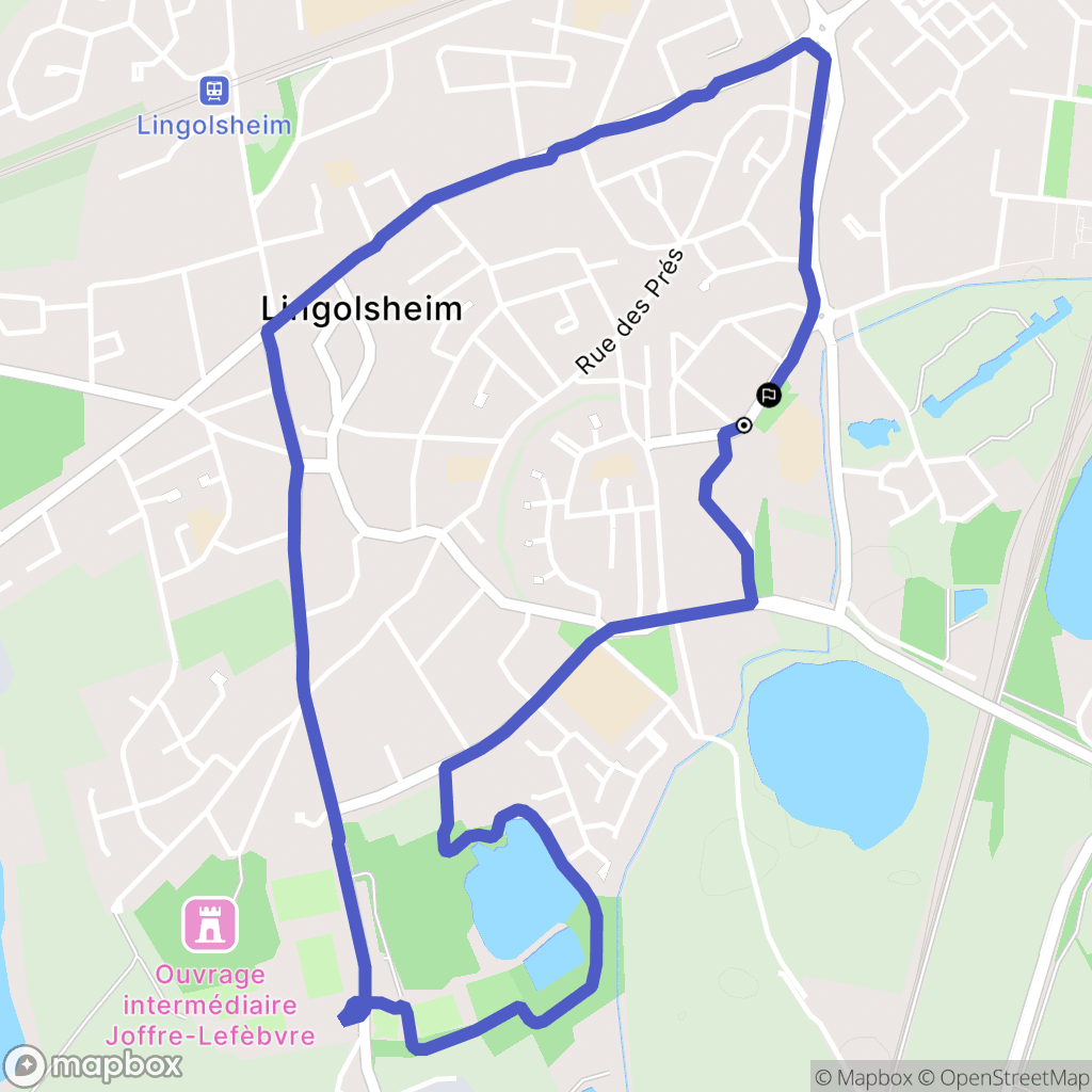 Lingolsheim : carte du parcours de randonnée - France