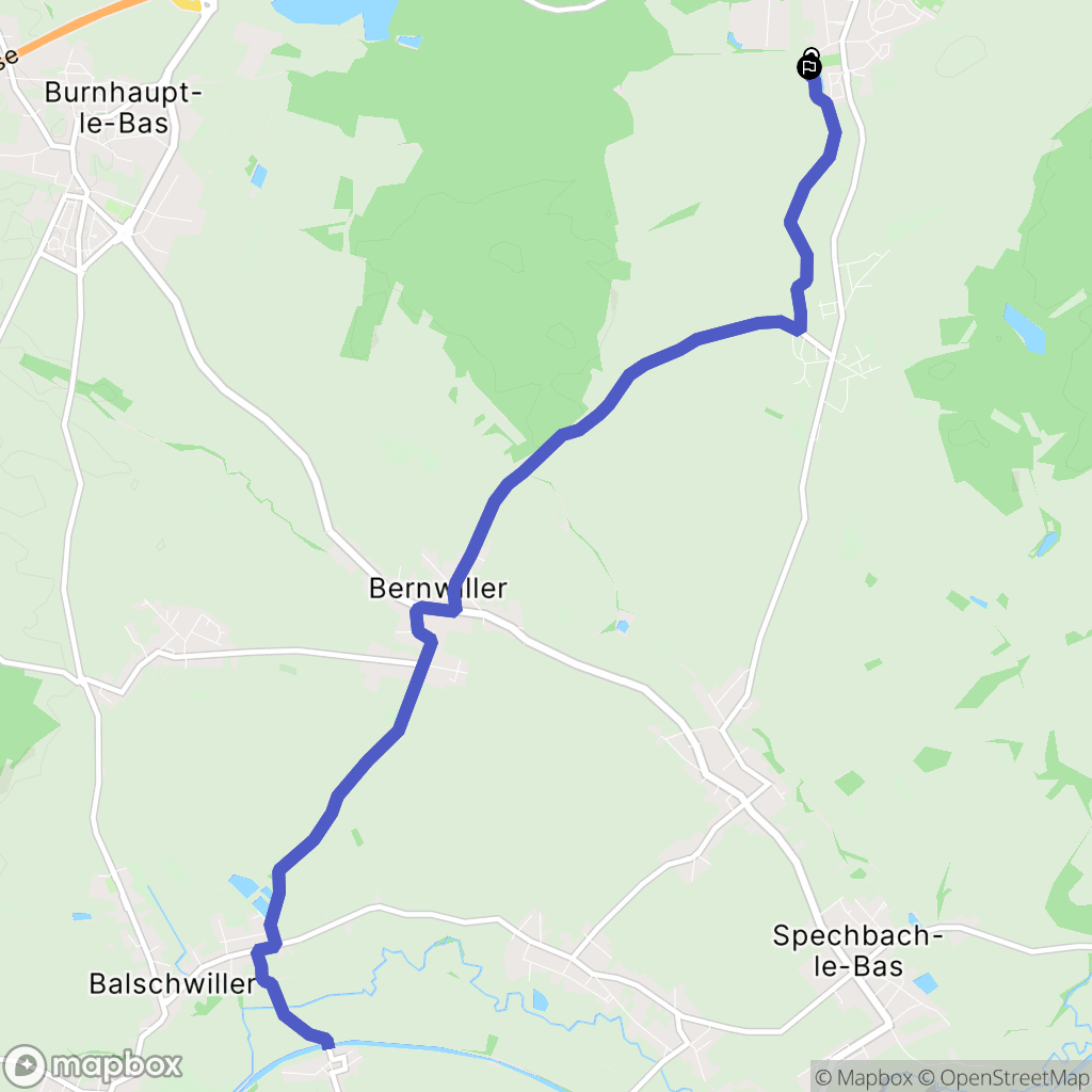 Heimsbrunn : carte du parcours de randonnée - France