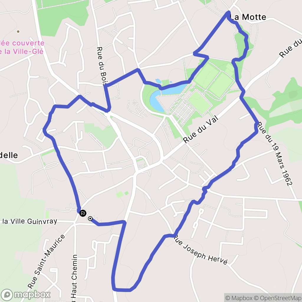Plédran : carte du parcours de randonnée - France