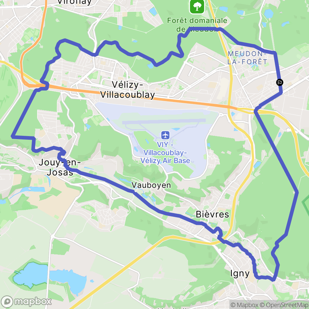 Clamart : carte du parcours de randonnée - France