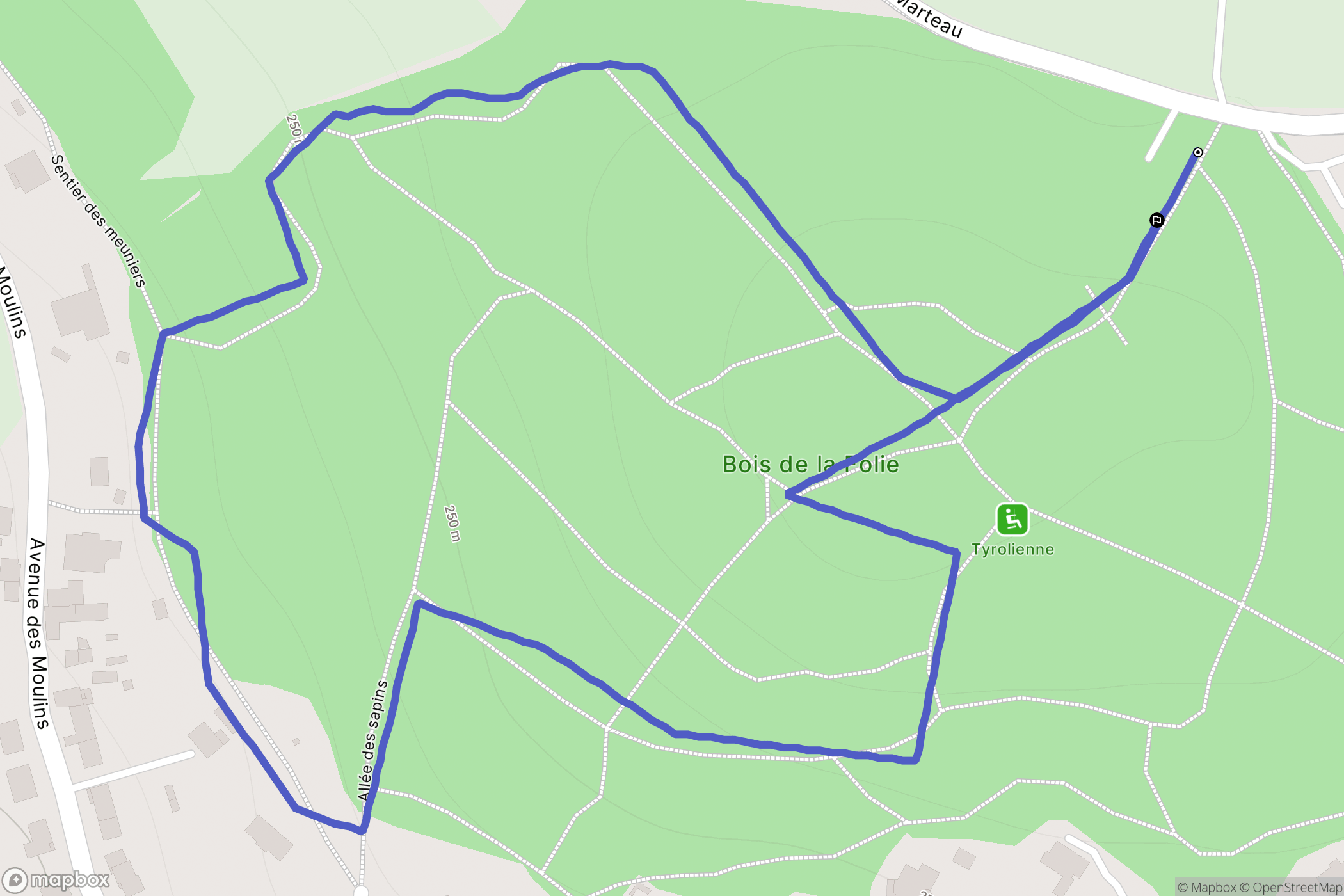 Pouzauges : carte du parcours de randonnée - France