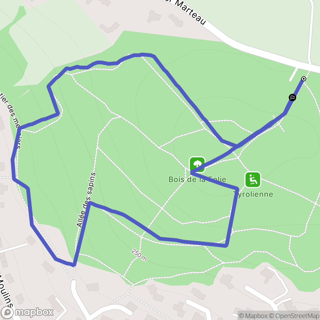 Pouzauges : carte du parcours de randonnée - France