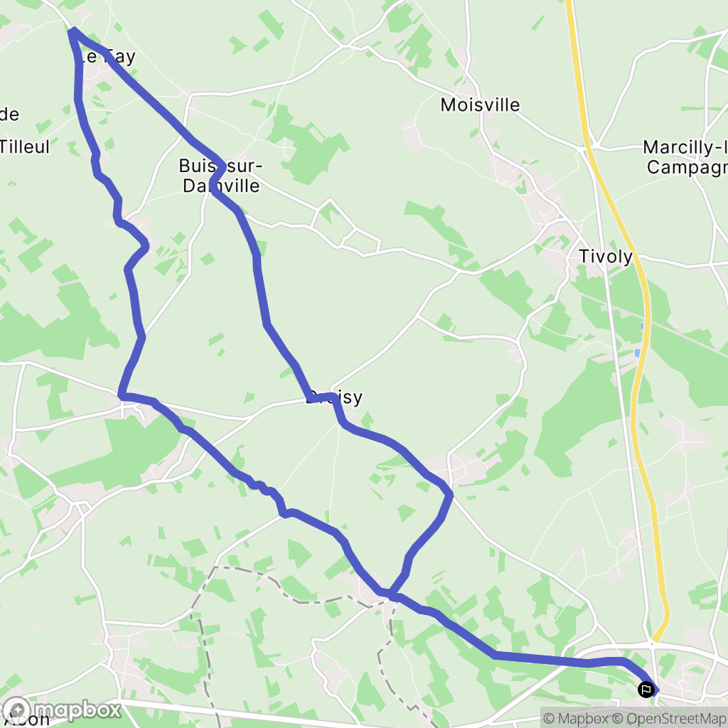 Nonancourt : carte du parcours de randonnée - France