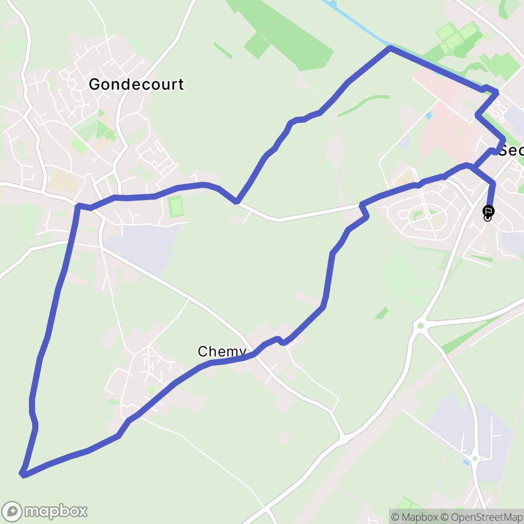 Seclin : carte du parcours de randonnée - France
