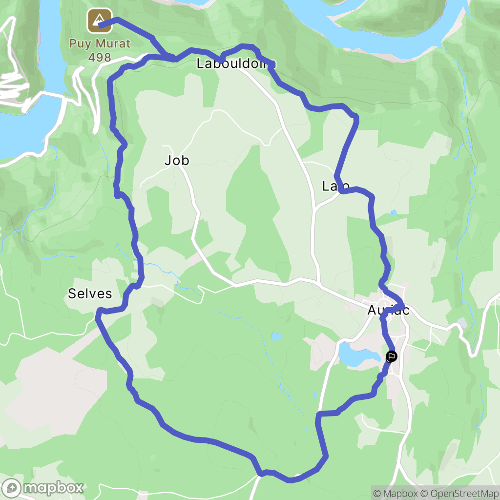 Auriac : carte du parcours de randonnée - France
