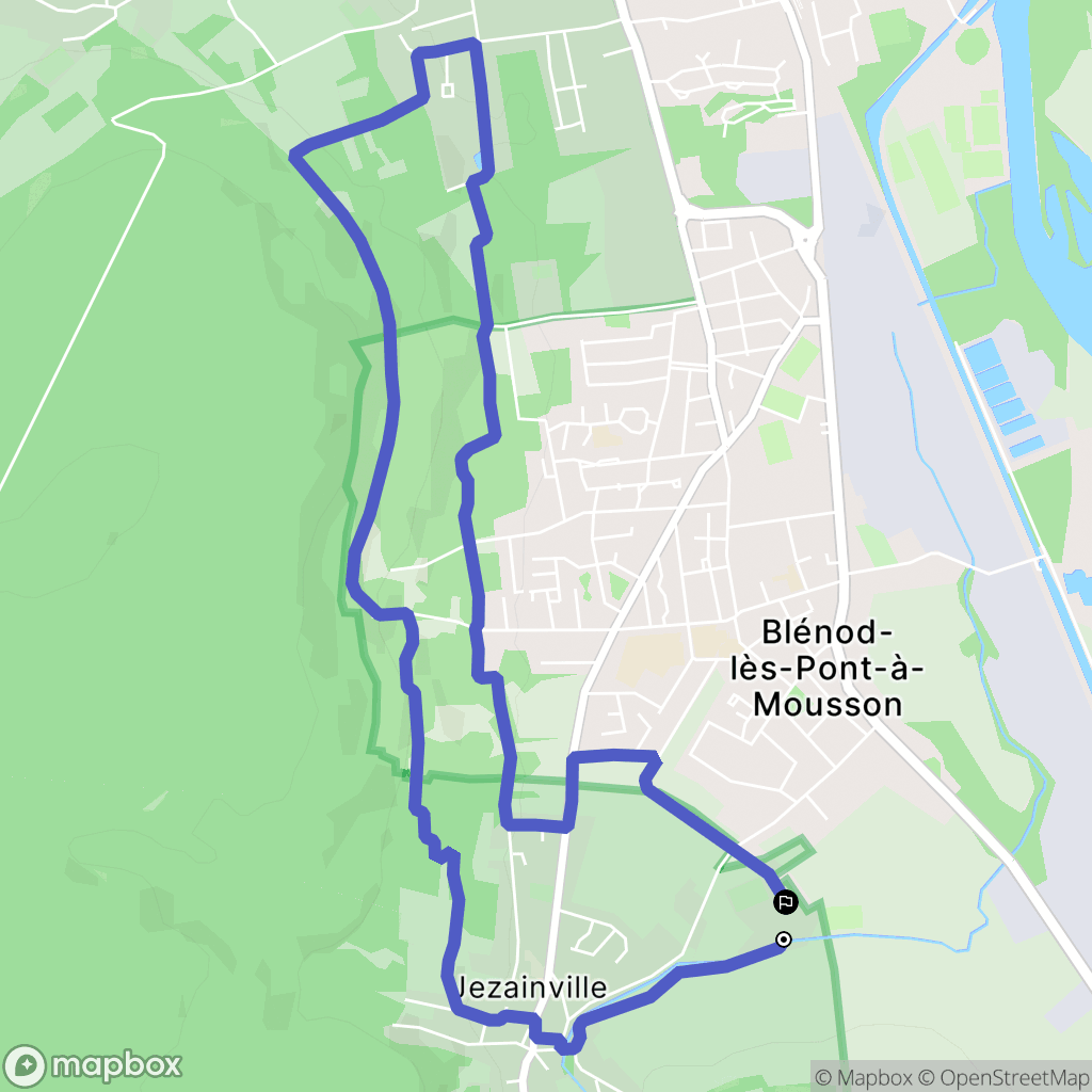 Jezainville : carte du parcours de randonnée - France