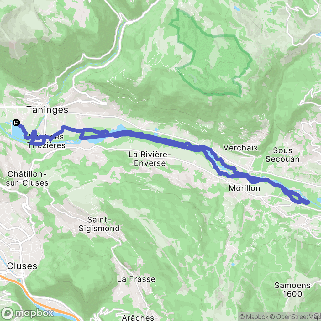Taninges : carte du parcours de randonnée - France