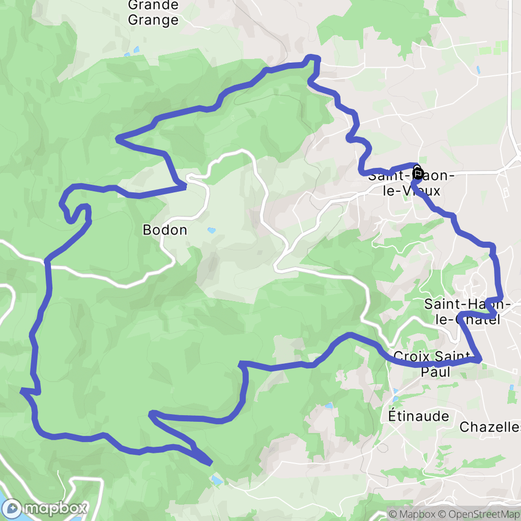 Saint-Haon-le-Vieux : carte du parcours de randonnée - France