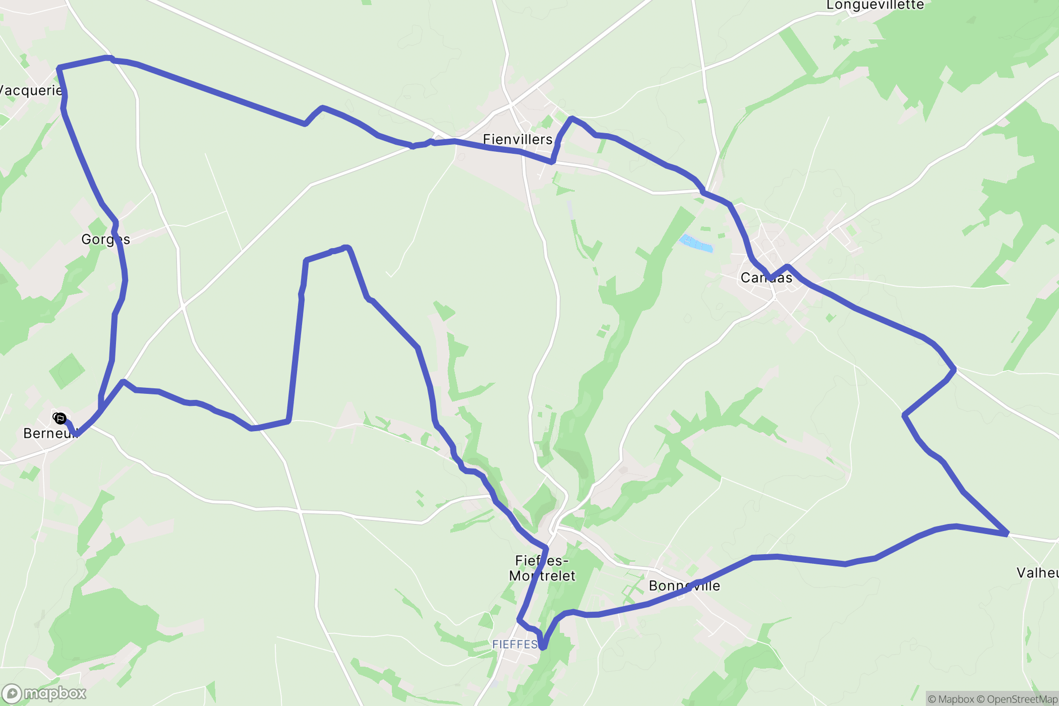 Berneuil : carte du parcours de randonnée - France