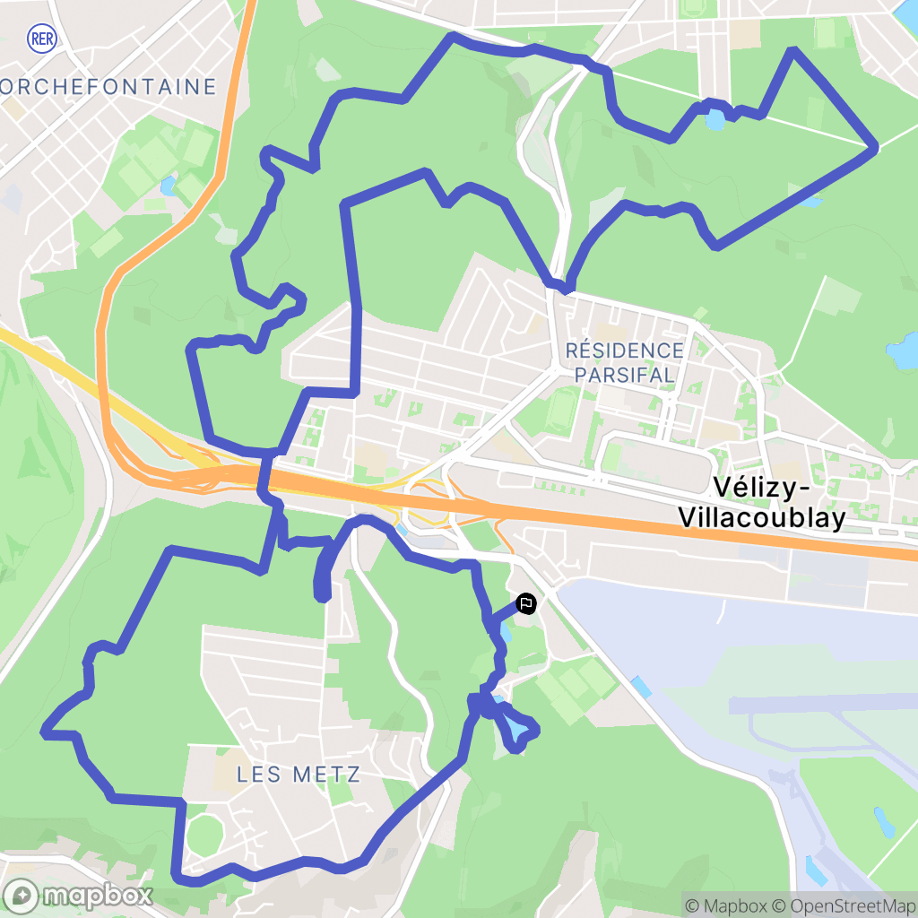 Jouy-en-Josas : carte du parcours de randonnée - France
