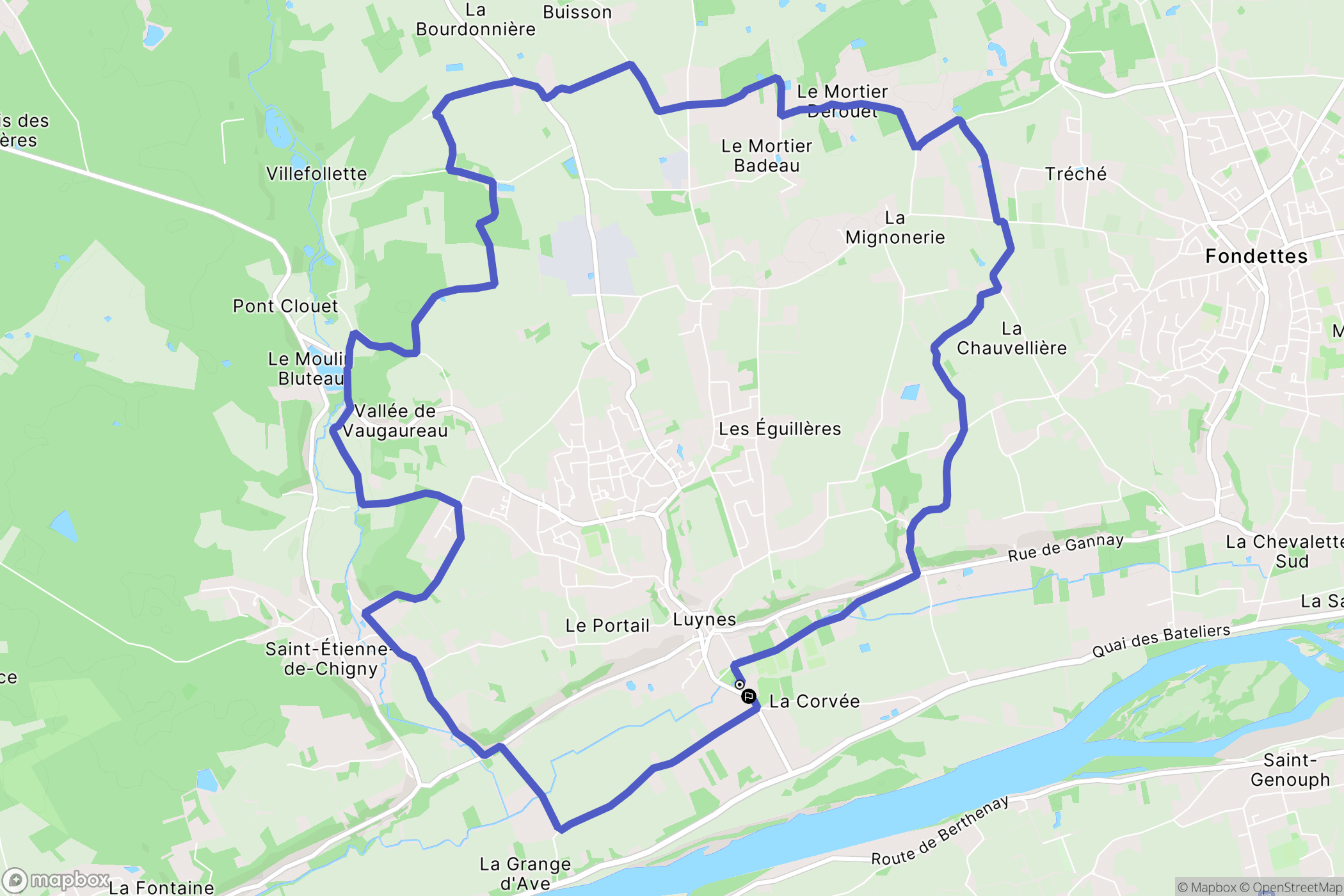 Luynes : carte du parcours de randonnée - France