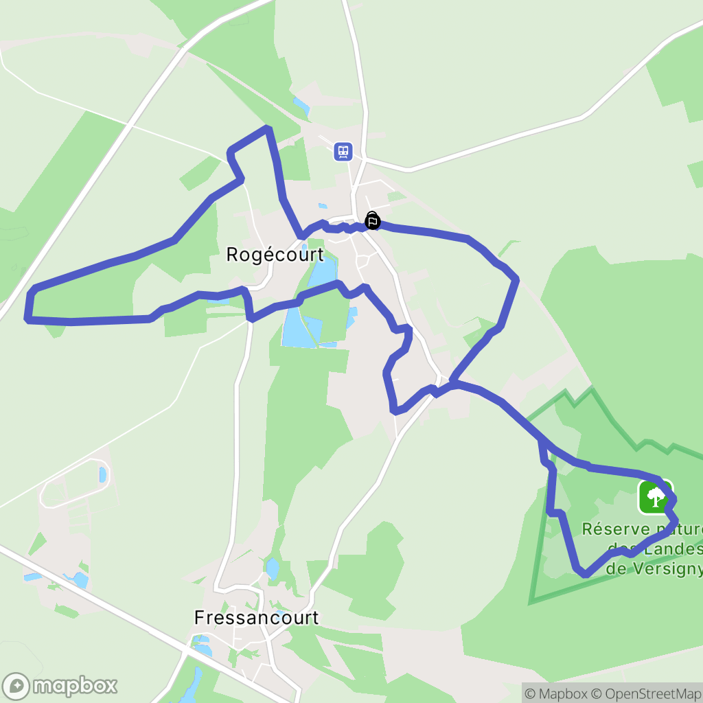 Versigny : carte du parcours de randonnée - France