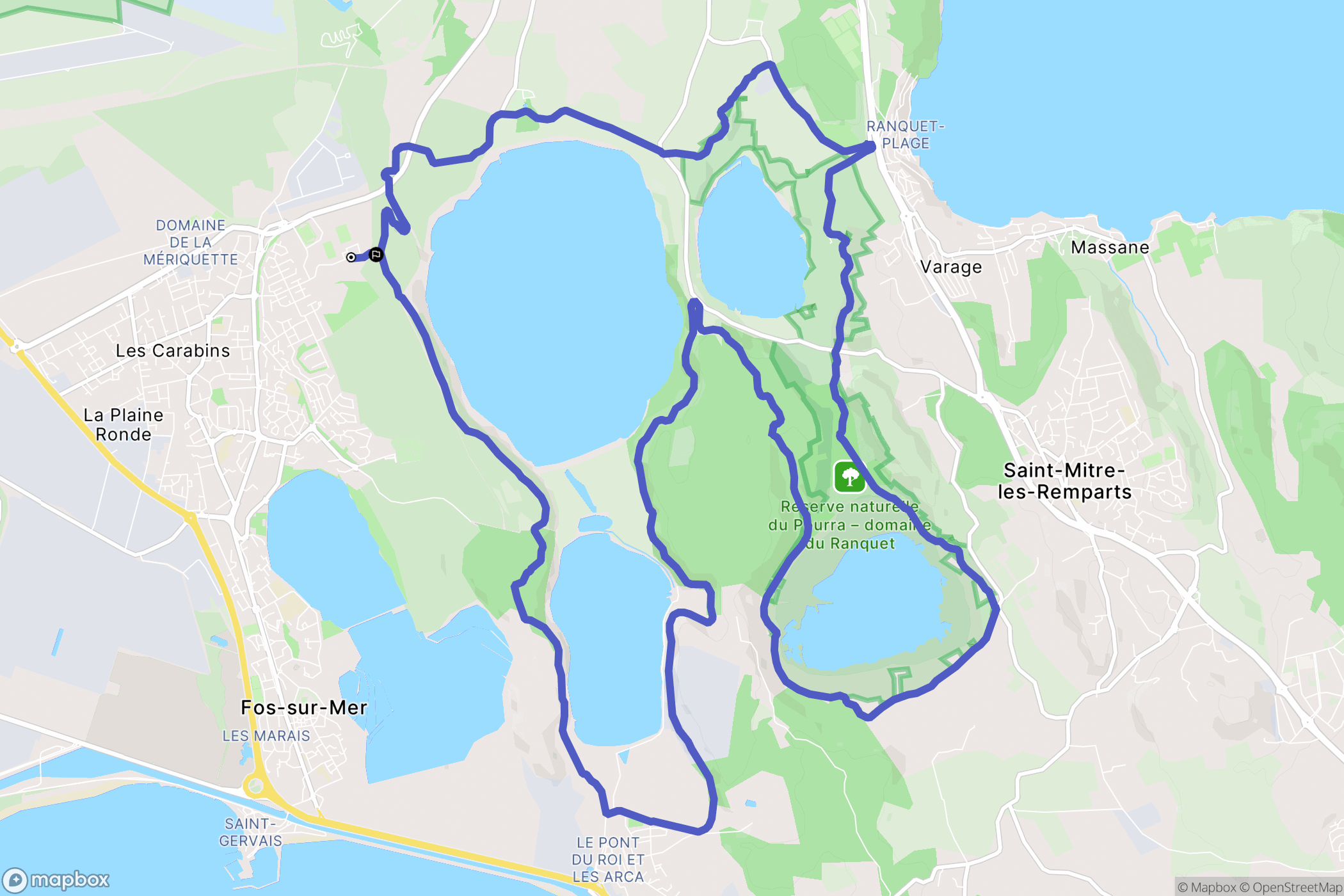 Fos-sur-Mer : carte du parcours de randonnée - France