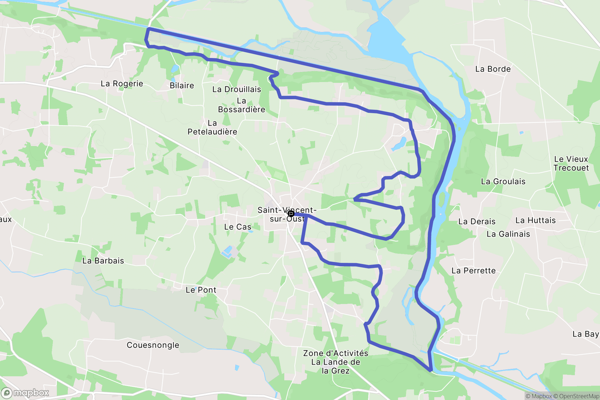 Saint-Vincent-sur-Oust : carte du parcours de randonnée - France