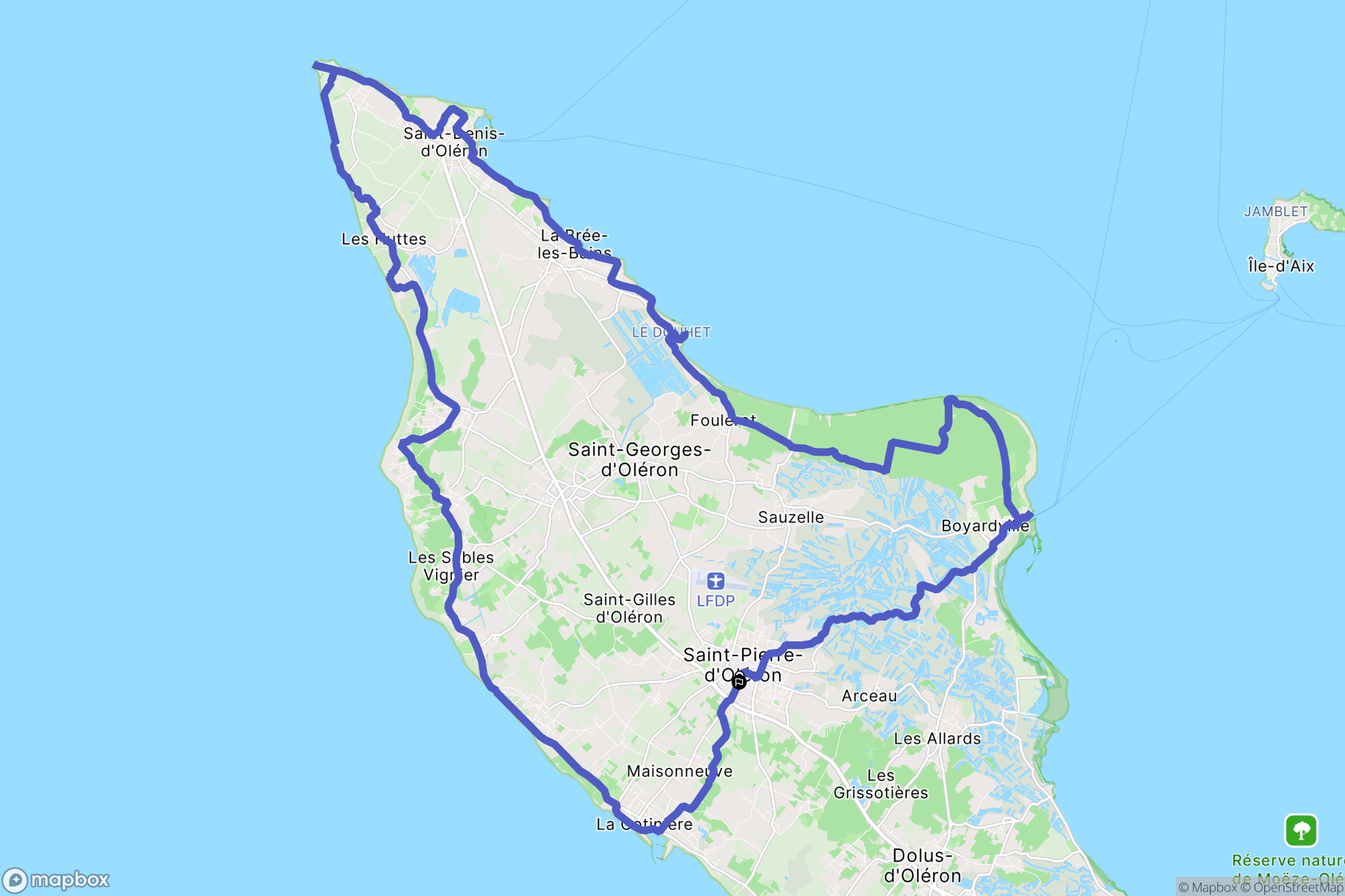 Saint-Pierre-d'Oléron : carte du parcours de randonnée - France