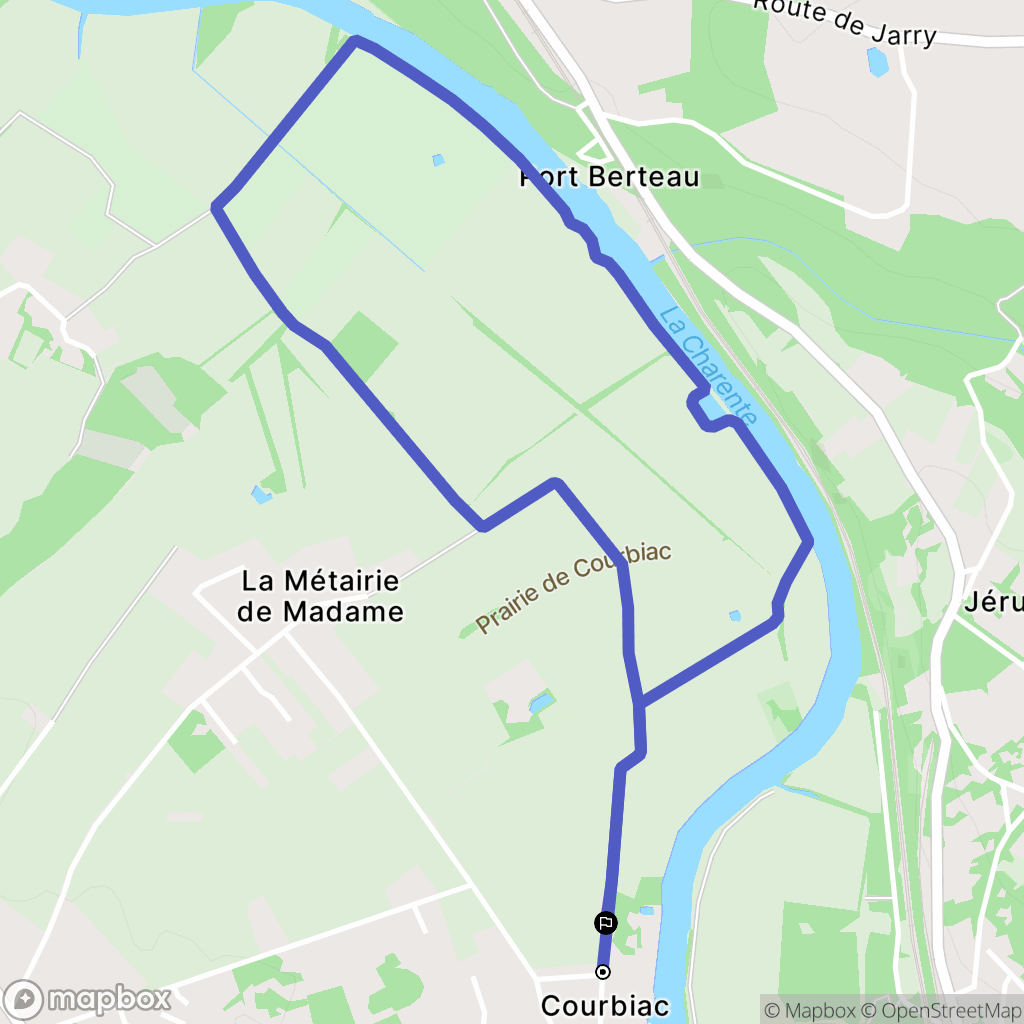 Saintes : carte du parcours de randonnée - France