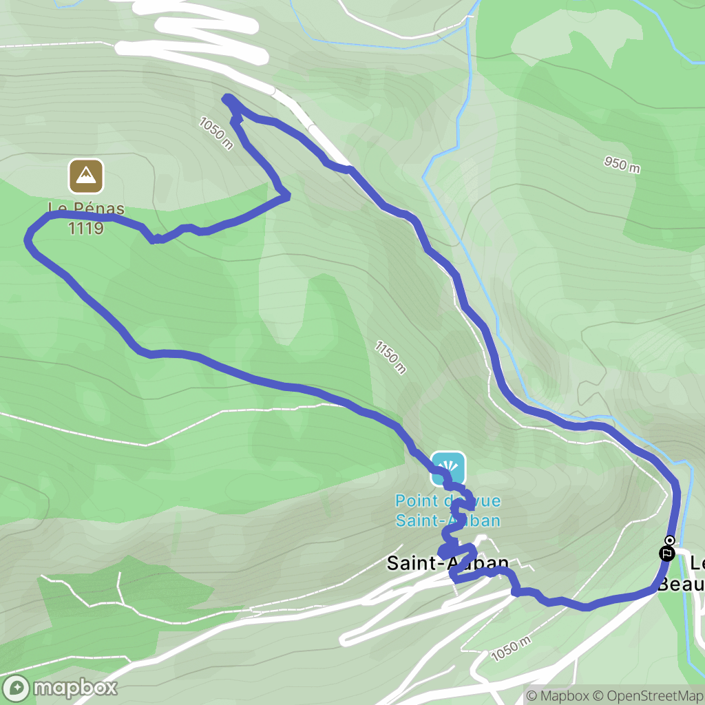 Saint-Auban : carte du parcours de randonnée - France
