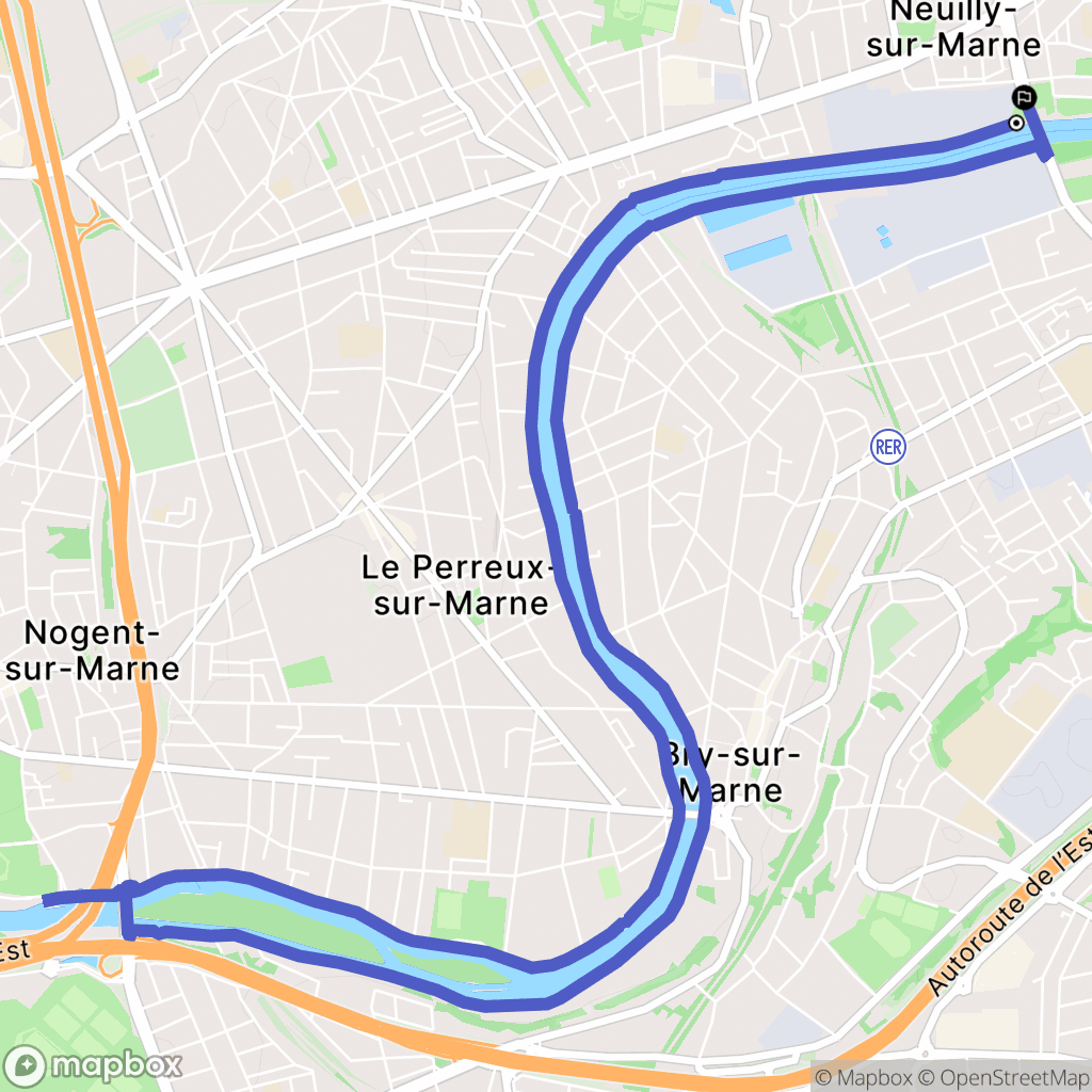 Neuilly-sur-Marne : carte du parcours de randonnée - France