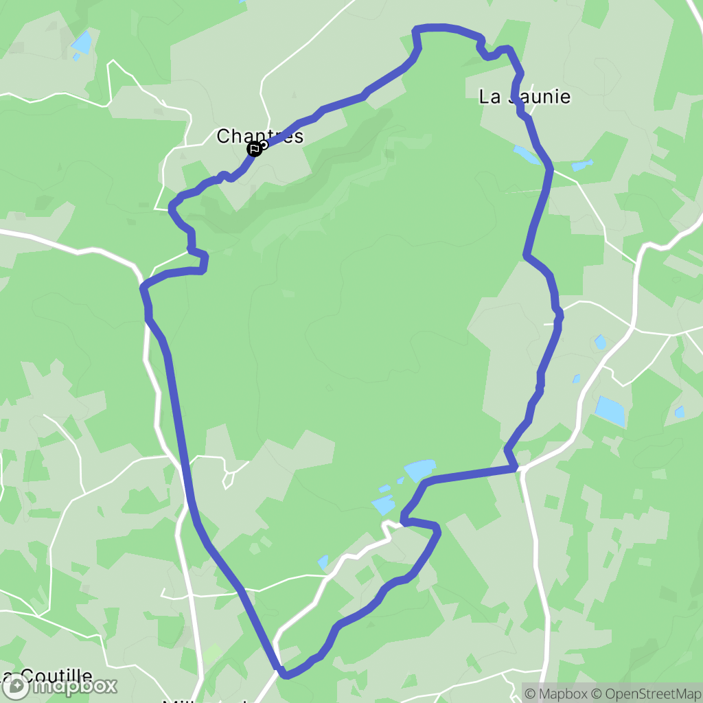 Milhac-de-Nontron : carte du parcours de randonnée - France