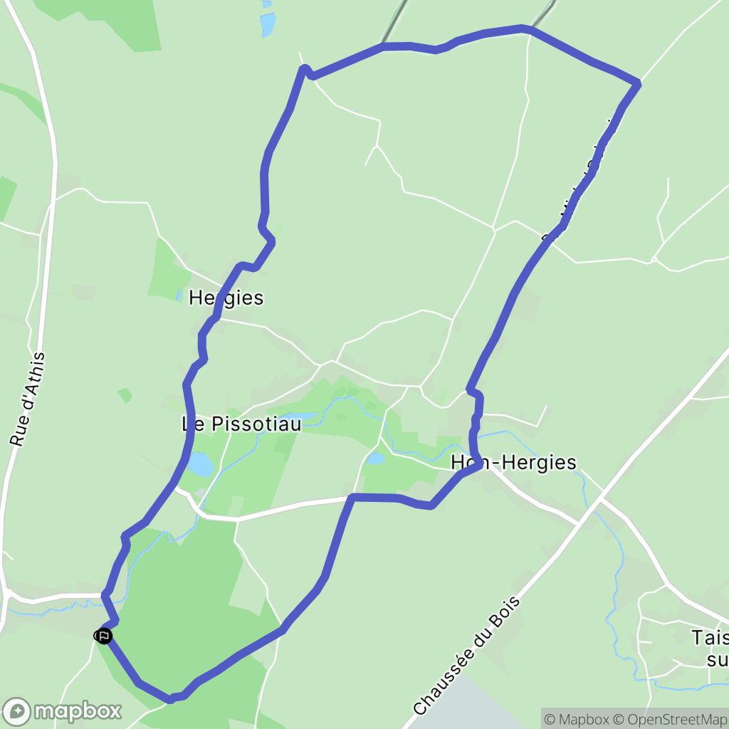 Houdain-lez-Bavay : carte du parcours de randonnée - France