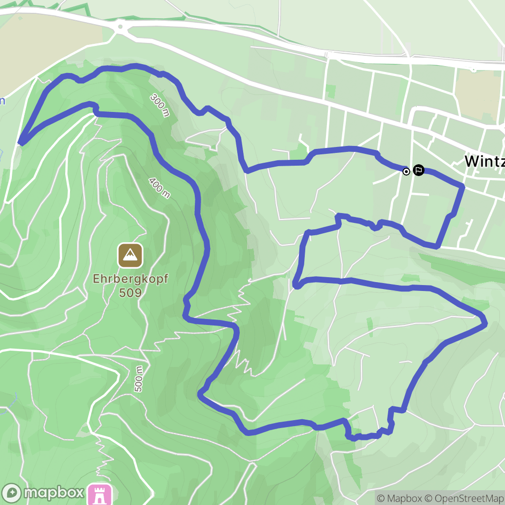 Wintzenheim : carte du parcours de randonnée - France