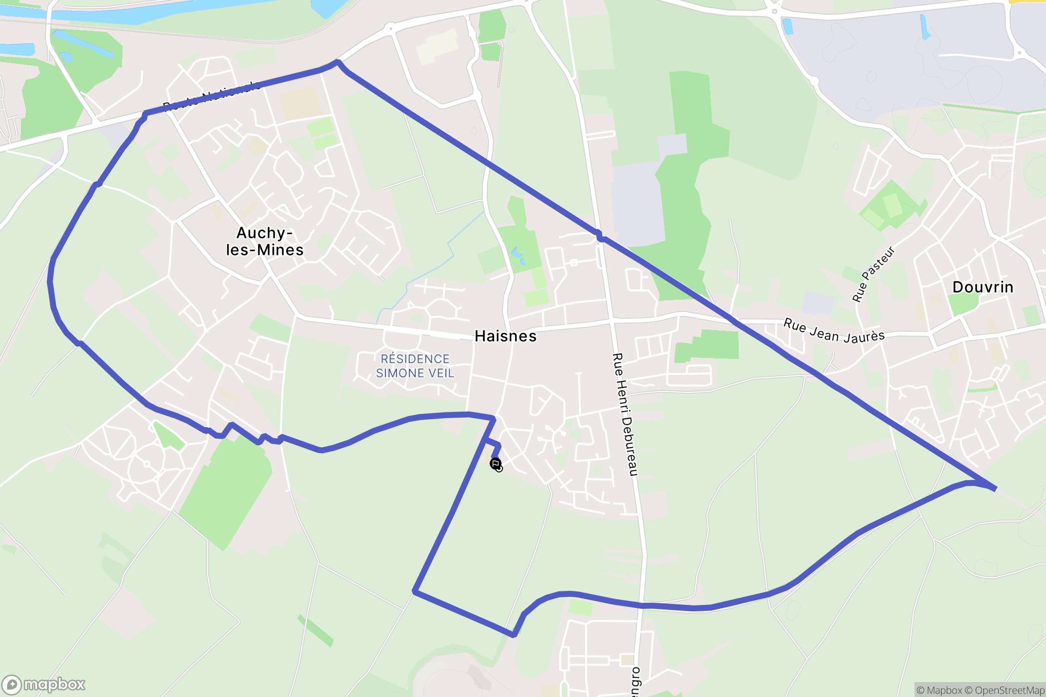 Haisnes : carte du parcours de randonnée - France