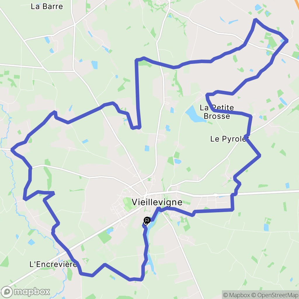 Vieillevigne : carte du parcours de randonnée - France