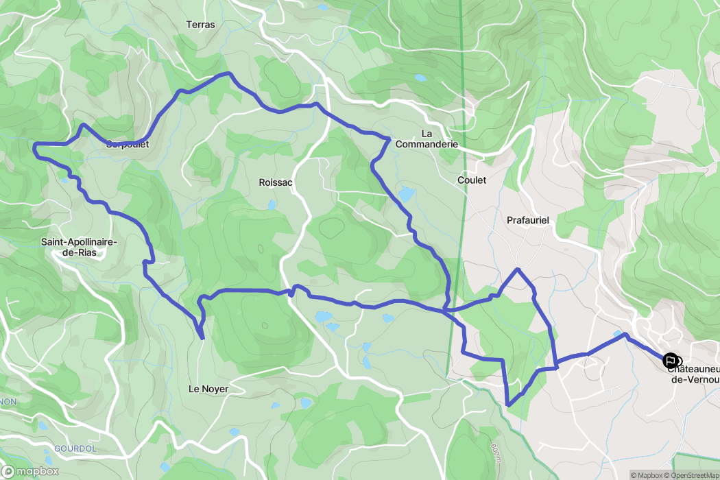 Châteauneuf-de-Vernoux : carte du parcours de randonnée - France