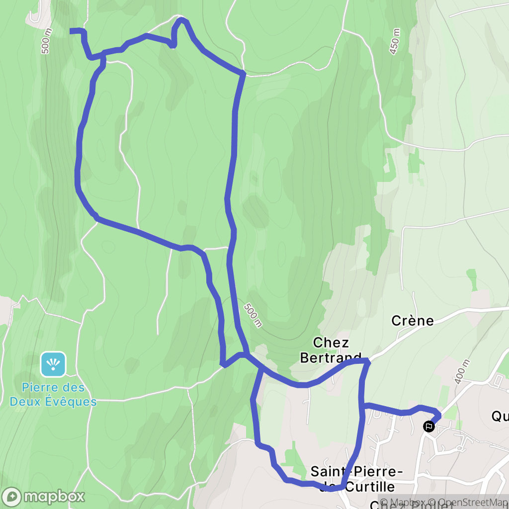 Saint-Pierre-de-Curtille : carte du parcours de randonnée - France